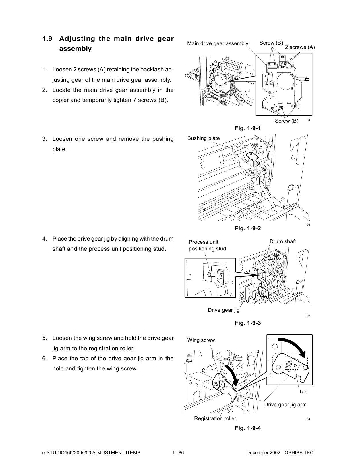 TOSHIBA e-STUDIO 160 200 250 DP1610 Service Handbook-4